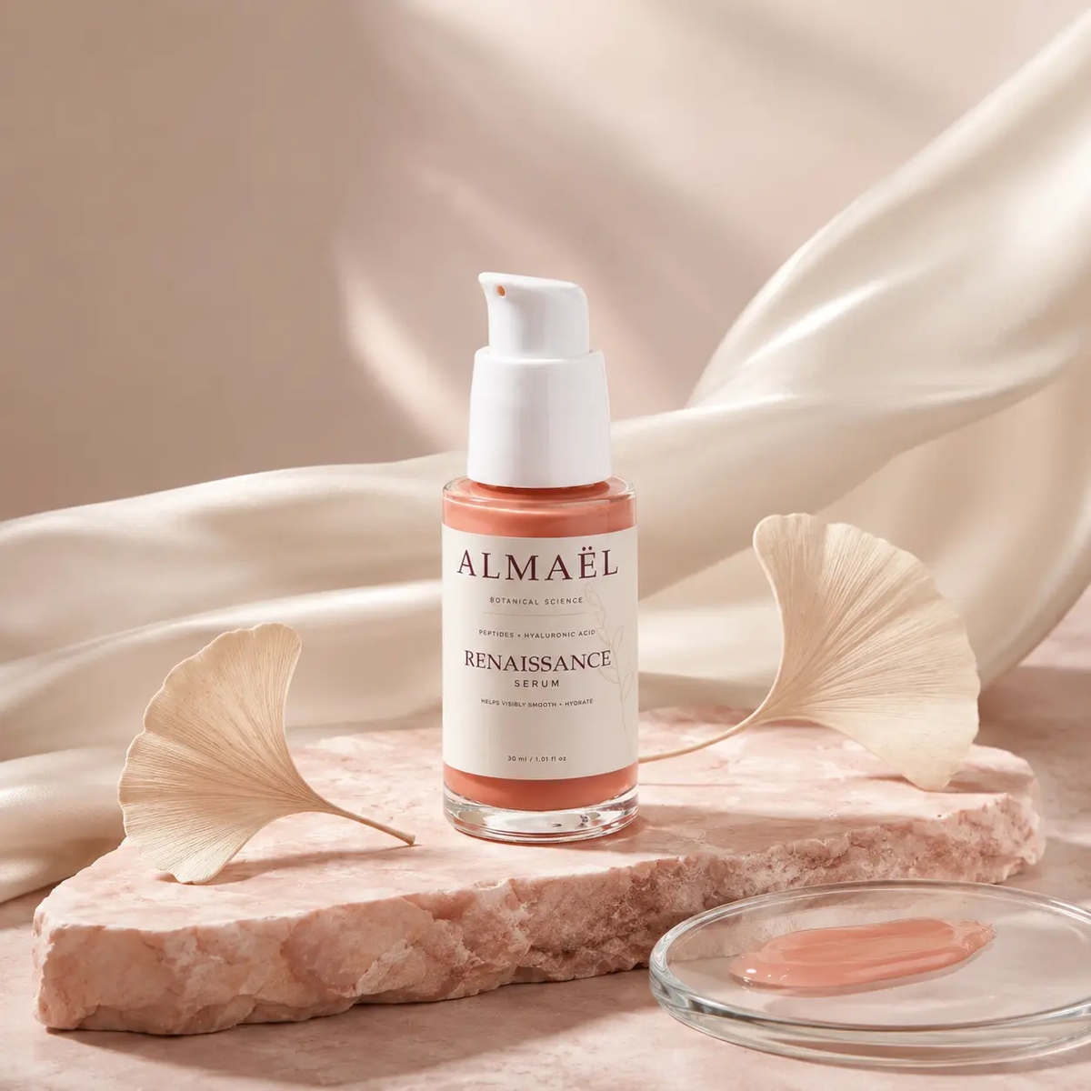 ALMAËL RENAISSANCE — Campagne rose minéral, sérum peptides