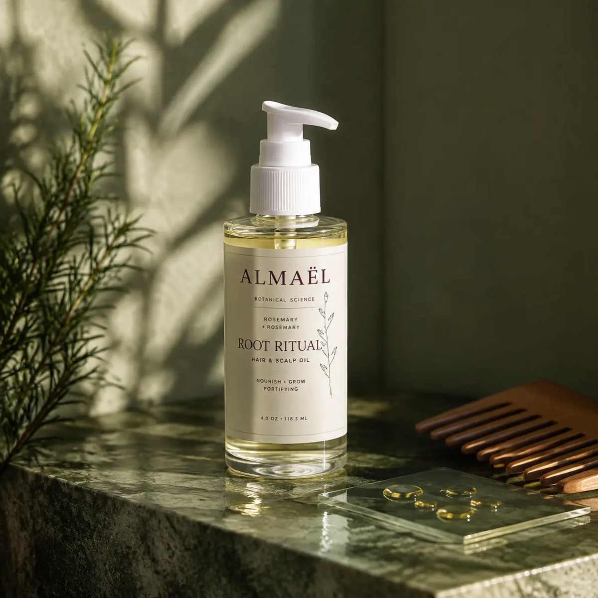 ALMAËL ROOT RITUAL — Campagne vert profond, huile capillaire